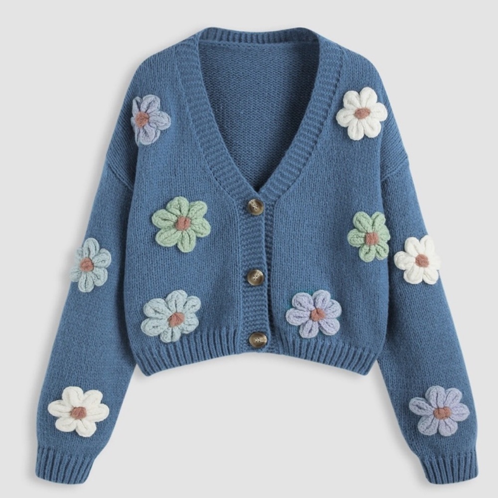 Cider Blue Knit Cardigan